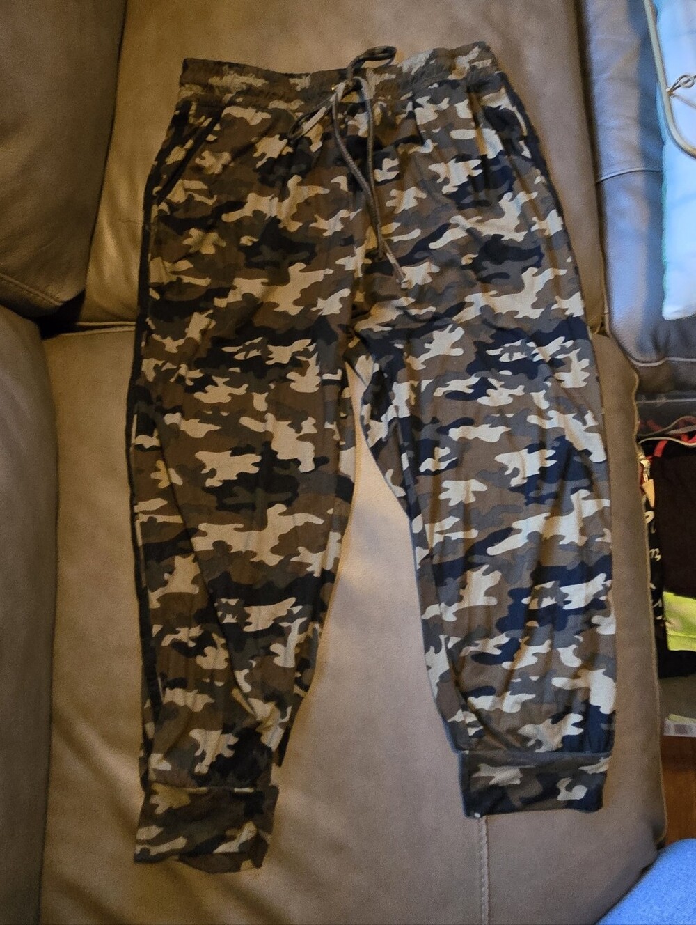 eye candy Camo Track Joggers in Olive & Tan